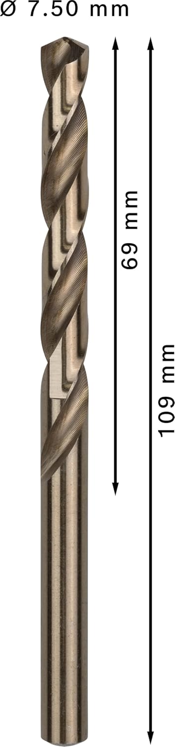 Bosch Professional Metallbohrer HSS-Cobalt (10 Stück, Ø 7,5 mm)