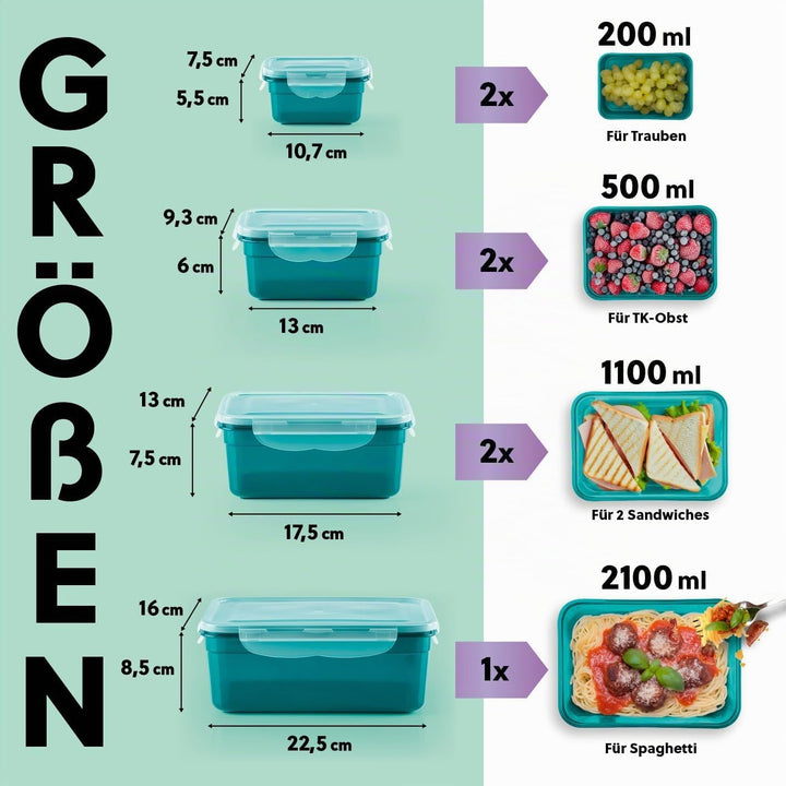 GOURMETmaxx Frischhaltedosen klick-it 7er Set | BPA-freie Vorratsdosen Spülmaschinen-, Mikrowellen-,
