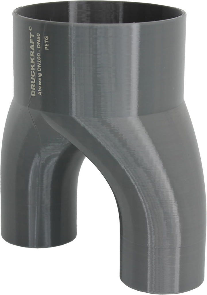 DRUCKKRAFT 2-Wege Abzweig Rohr DN100 - DN50 | Abzweigstück | Y-Verteiler | Absauganlage | Rohrverbin