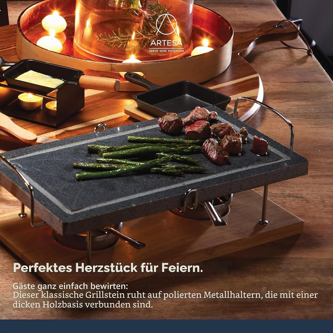 Artesà Hot Stone Grill, Gourmet-Tischgrill, Steingrill für Steaks, Meeresfrüchte und Gemüse, 41,5 x