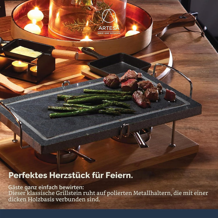 Artesà Hot Stone Grill, Gourmet-Tischgrill, Steingrill für Steaks, Meeresfrüchte und Gemüse, 41,5 x