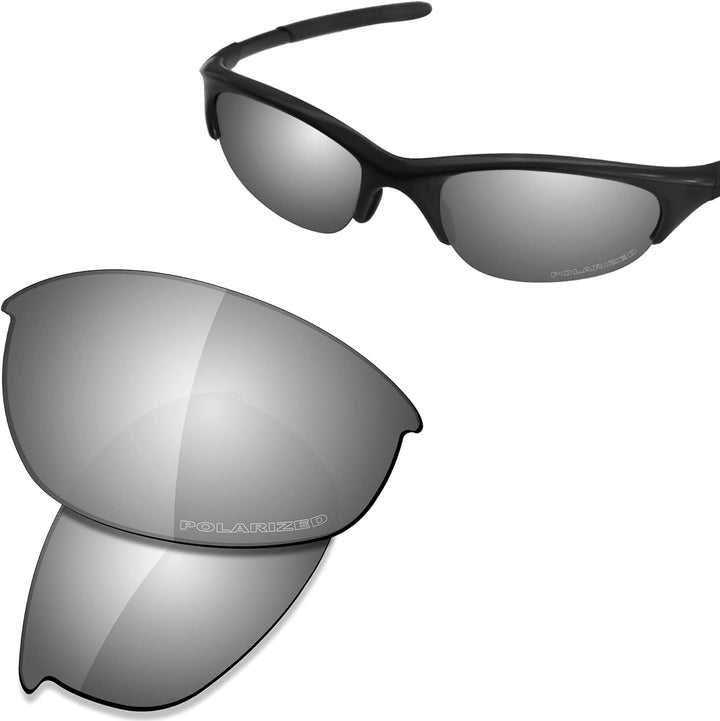 Saucer Premium Ersatzgläser für Oakley Half Jacket Sonnenbrillen High Definition - Chrome Metal Pola