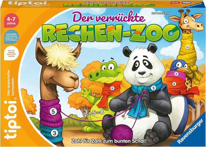 Ravensburger tiptoi Spiel 00104 - Der verrückte Rechen-Zoo - Lernspiel ab 4 Jahren, lehrreiches Zahl