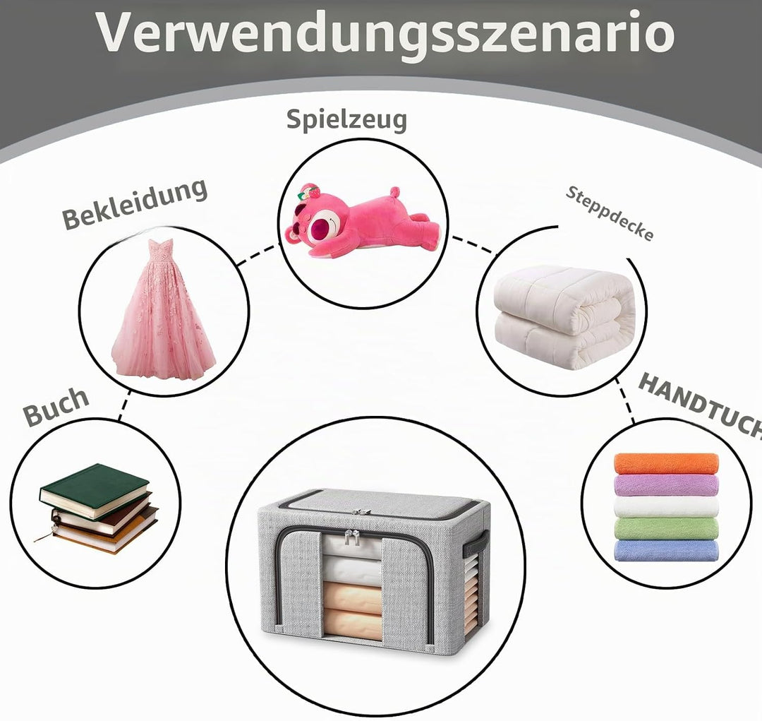 3 Stück Faltbare Aufbewahrungsbox, 24L Schrank Organizer für Kleideraufbewahrung &amp; Organisation, Mit