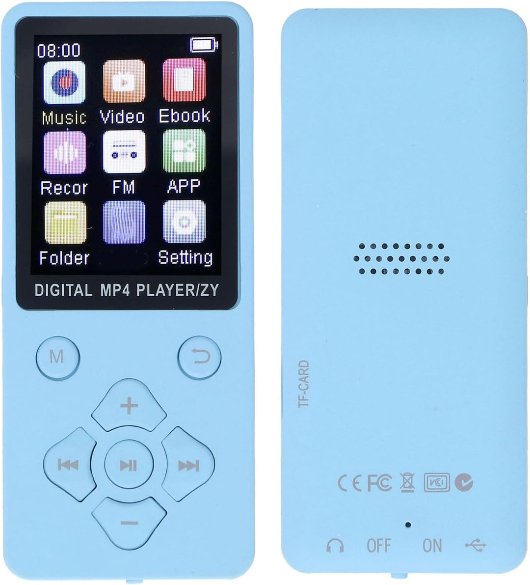 16 GB MP3-Player mit Bluetooth, HiFi-Sound, 1,8-Zoll-Bildschirm, Tragbarer Musik-Player mit Kopfhöre