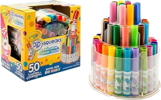 50/Pkg Crayola Pip-Squeaks Telescoping Marker Tower 58-8750