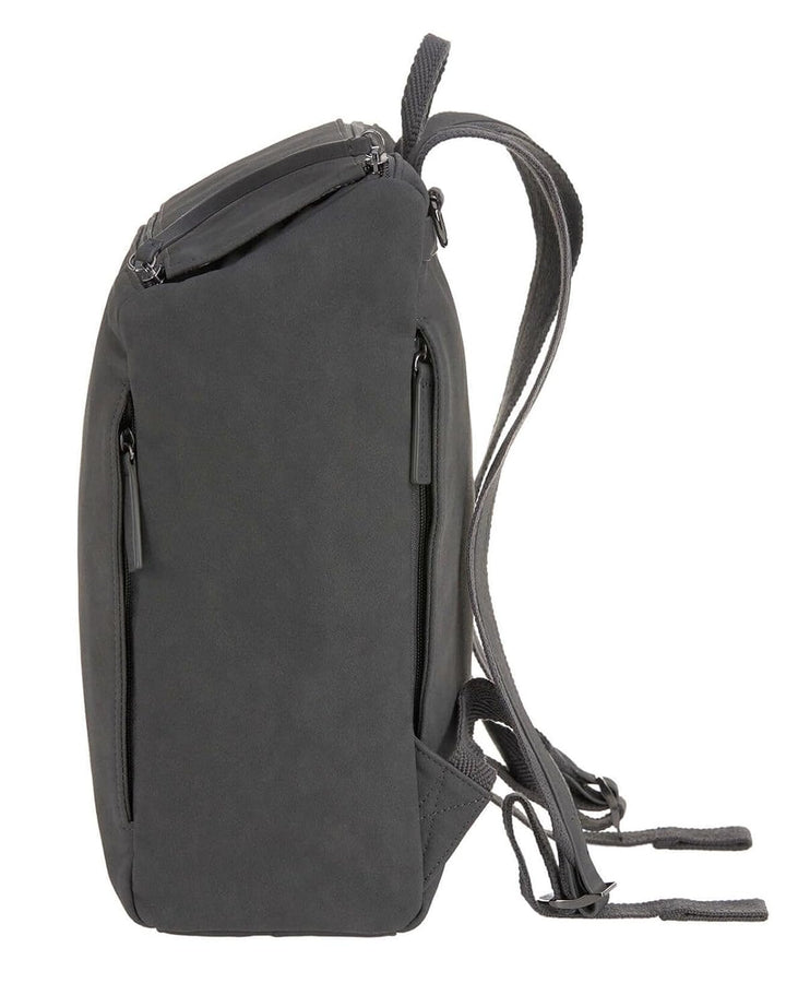 LÄSSIG Baby Wickelrucksack Wickeltasche mit Zubheör veganes Leder/Tender Backpack anthracite, Anthra