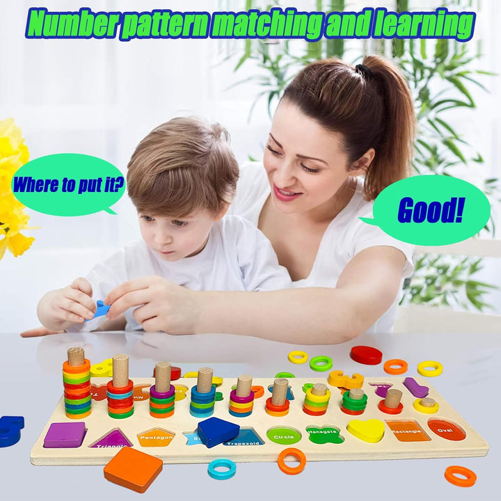 Felly Montessori Spielzeug ab 3 Jahre, 2 in 1 Kinder Lernspielzeug Motorik Spielzeug Puzzles, Puzzle
