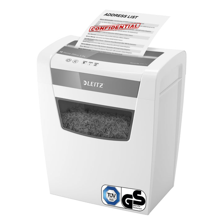 Leitz IQ Home Office S Aktenvernichter, 9-8 Blatt Kapazität (70-80 g/m²), Partikelschnitt, Sicherhei