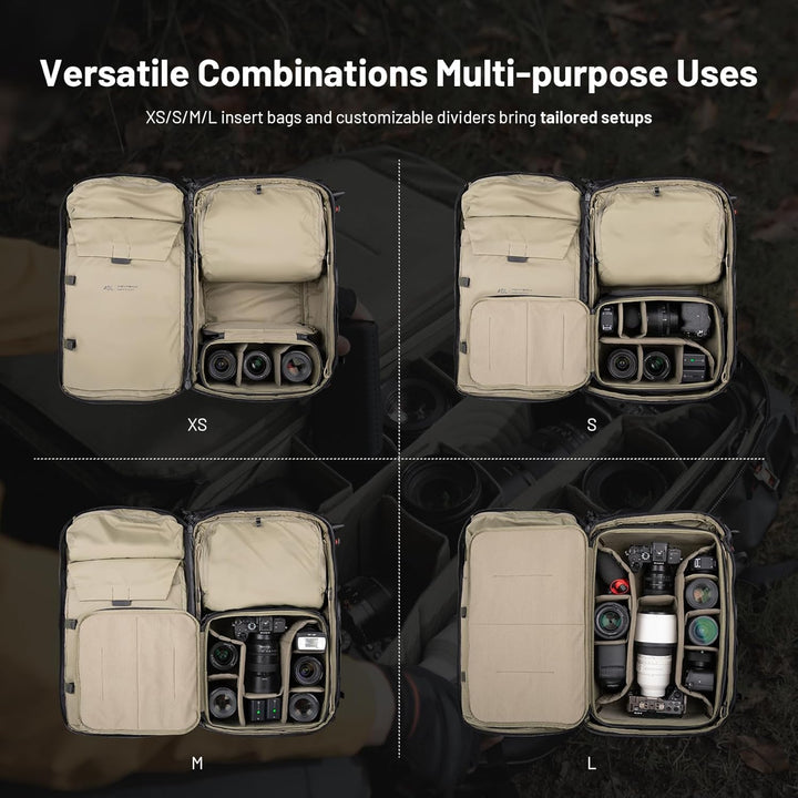 PGYTECH OnePro Flex 30L Rucksack Wasserdicht+Grösse M Kamera Einsatztasche,Kamerarucksack Set für DS