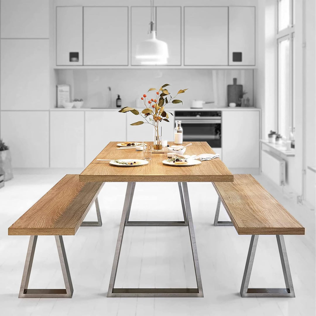 mina concept 11-1 Tischkufen Edelstahl – Tischgestell Trapez-förmig – Aussenmasse 70 x 72 cm – Profi