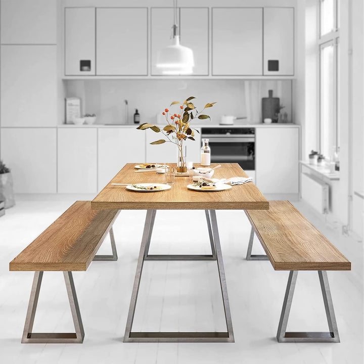 mina concept 11-1 Tischkufen Edelstahl – Tischgestell Trapez-förmig – Aussenmasse 70 x 72 cm – Profi