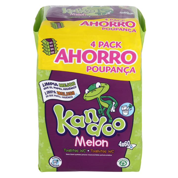 Kandoo Kandoo 0514400015 Nachfüll-Reinigungstücher, Duftmelone, 4 x 60 Stück, 118,9 g