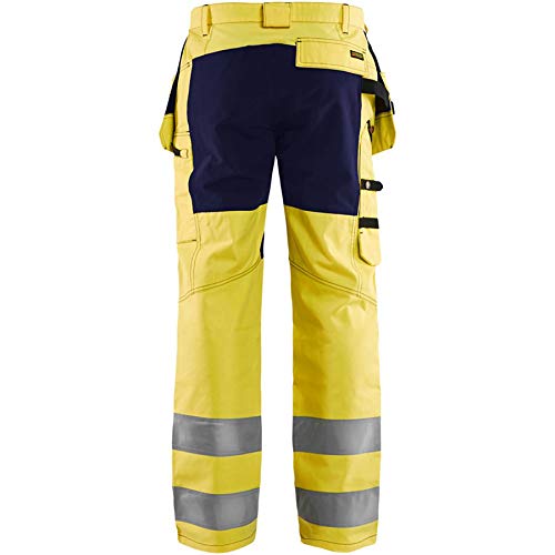Blaklader 15521811 Hochsichtige Hose mit Stretch, Gelb/Marine, grootte D112 D112 Yellow / Navy Blue,