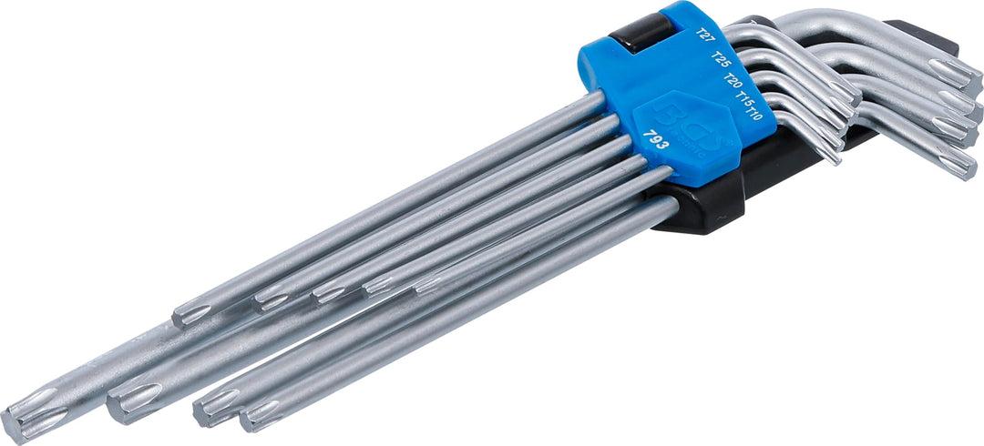BGS 793 | Winkelschlüssel-Satz | 9-tlg. | extra lang | T-Profil (für Torx) T10 - T50 | inkl. Klappha