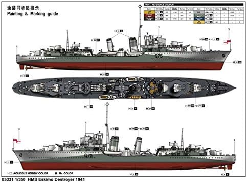 Trumpeter 05331 Modellbausatz HMS Eskimo Destroyer 1941