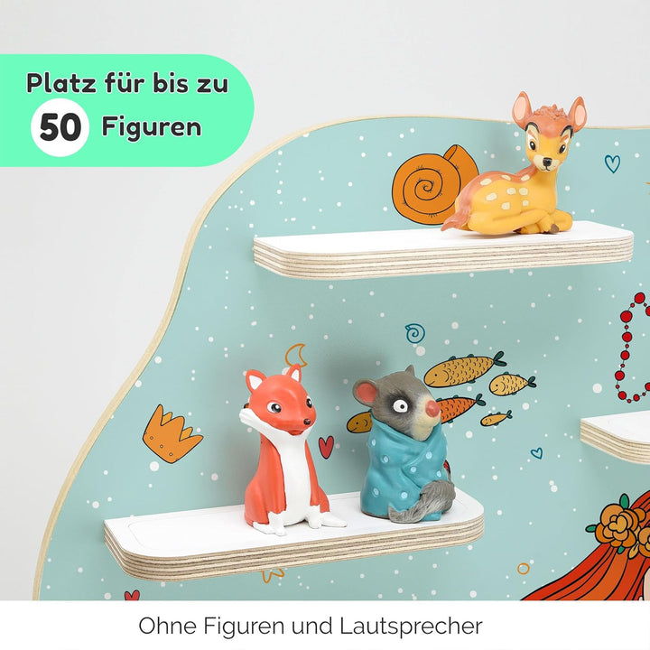 stadtecken Kinder Regal für Musikbox I Geeignet für die Toniebox und ca. 50 Tonies I Perfekte Aufbew
