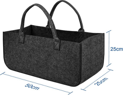 YRHome 4 Stück Kaminholztasche Filz Tasche Filztasche Filztaschen Faltbar Shopper Kaminholz Einkaufs