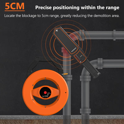 Rohrverstopfungsdetektor, Wasserrohr-Ortungsgerät, 20 M/65 Fuss Pipeline-Detektor für PVC-Metall, Un
