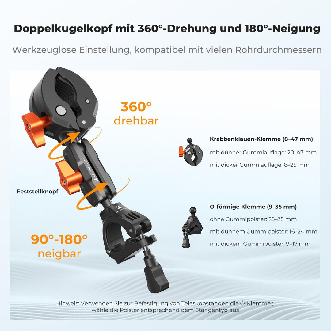 K&amp;F CONCEPT 2 stück Motorrad-Fahrradhalterung Set mit Verlängerungsstange Halterungsset, Halterungss