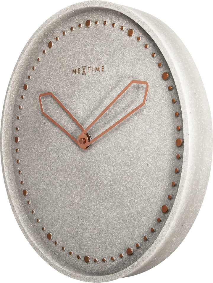 NeXtime Wanduhr "CROSS", lautlos, rund, Stein / Metall, schwarz ø 35 cm Ø 35 cm Schwarz, Ø 35 cm Sch