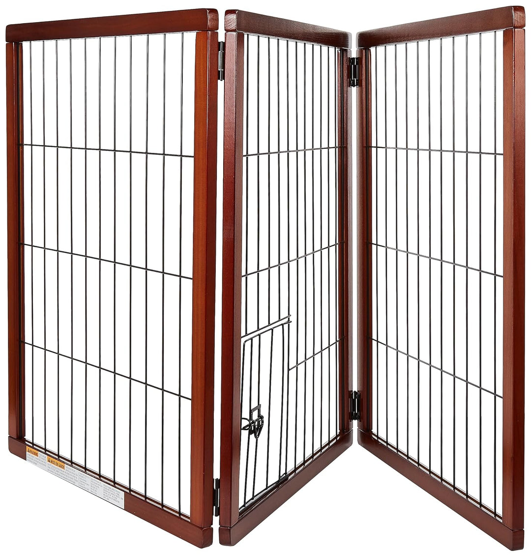 Carlson Pet Products Design Paw Haustiergitter aus Holz, extra hoch, 157 cm, 3 Paneele, Braun