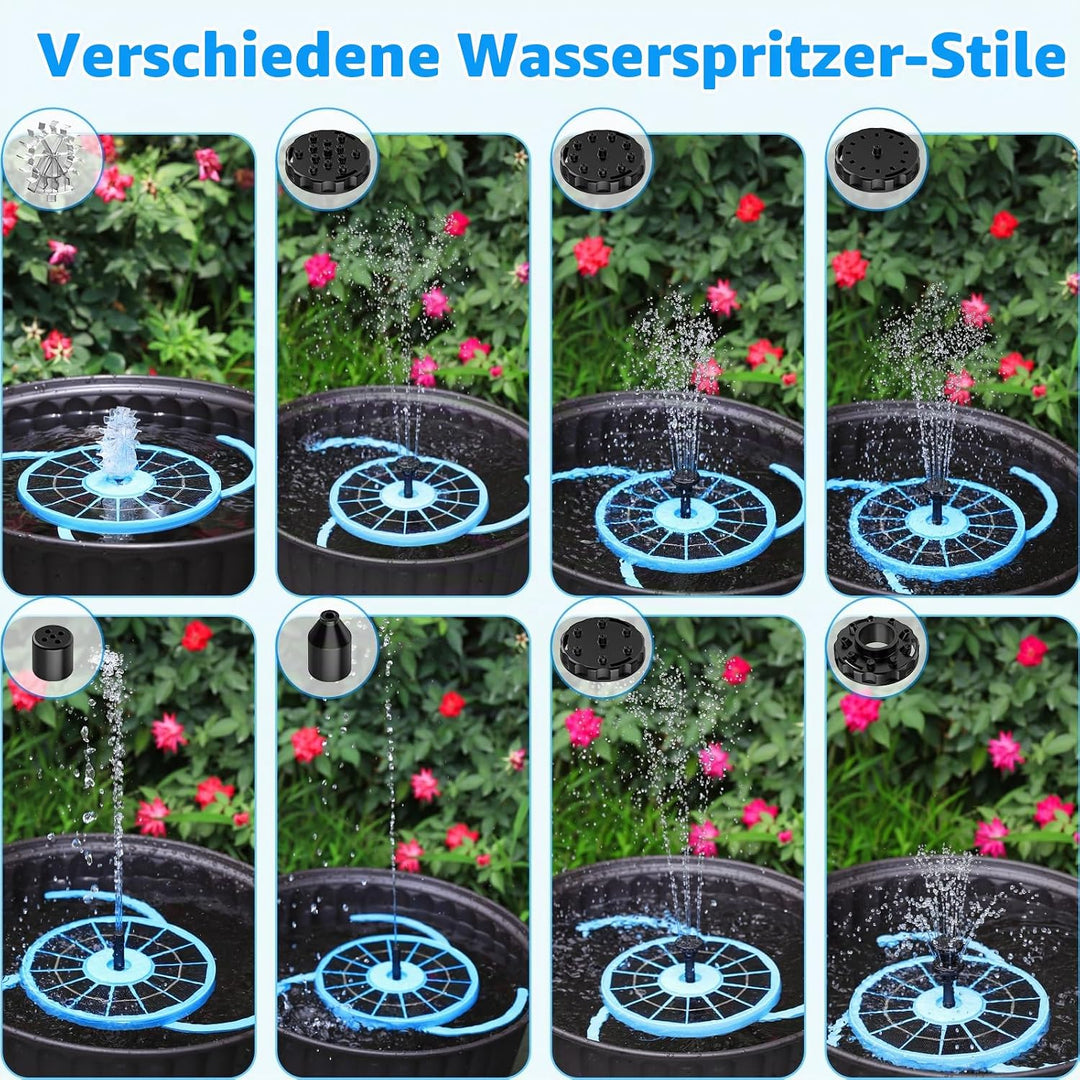 AISITIN Solar Springbrunnen für Aussen Verbessert 2025, 3,5W Solar Schwimmender Fontäne Pumpe mit Ve