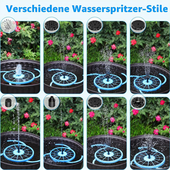 AISITIN Solar Springbrunnen für Aussen Verbessert 2025, 3,5W Solar Schwimmender Fontäne Pumpe mit Ve
