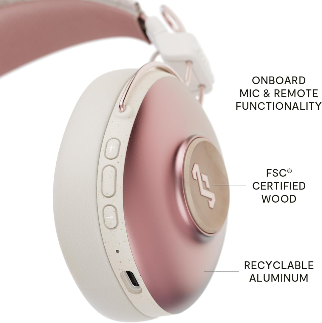 House of Marley Positive Vibration Frequency Over-Ear-Wireless-Kopfhörer - Bluetooth-Kopfhörer, 34 h