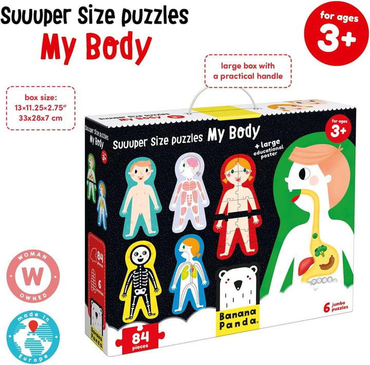 Banana Panda - Suuuper Size Puzzles My Body - Set mit 6 grossen Bodenpuzzles zum Lernen für Kinder a