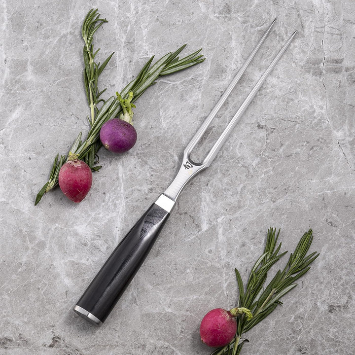 KAI DM-0709 Shun Fleischgabel 6,5 (16 cm), Rostfreier Stahl, L 27,6cm Fleischgabel Single, Fleischga