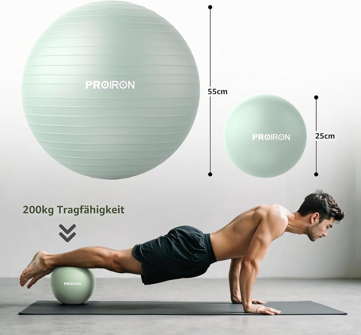 PROIRON Gymnastikball+25cm Klein Pilates Ball Set, Pezziball Sitzball Trainingsball Fitnessball &amp; Ba
