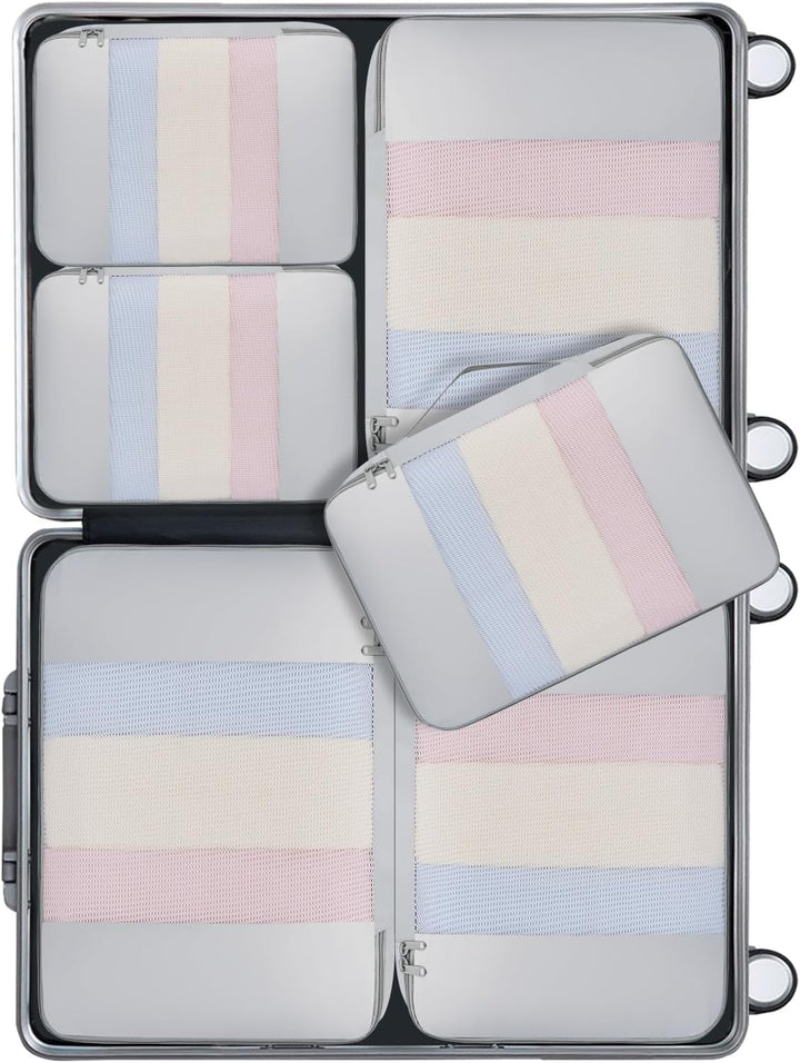 BAGAIL 6er-Set Packwürfel in verschiedenen Grössen Packorganizer für Reisezubehör Gepäck Handgepäck