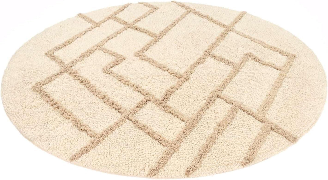 RugVista Badematte Riviera, ∅ 90 cm, Rund, Mittelflor, Moderner Badteppich, Maschinenwaschbar bis 30