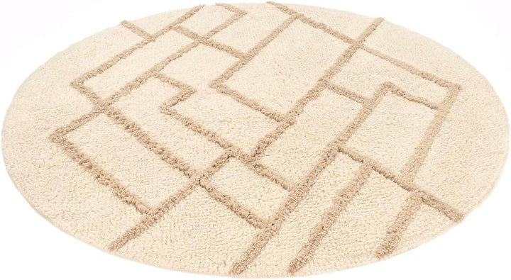 RugVista Badematte Riviera, ∅ 90 cm, Rund, Mittelflor, Moderner Badteppich, Maschinenwaschbar bis 30