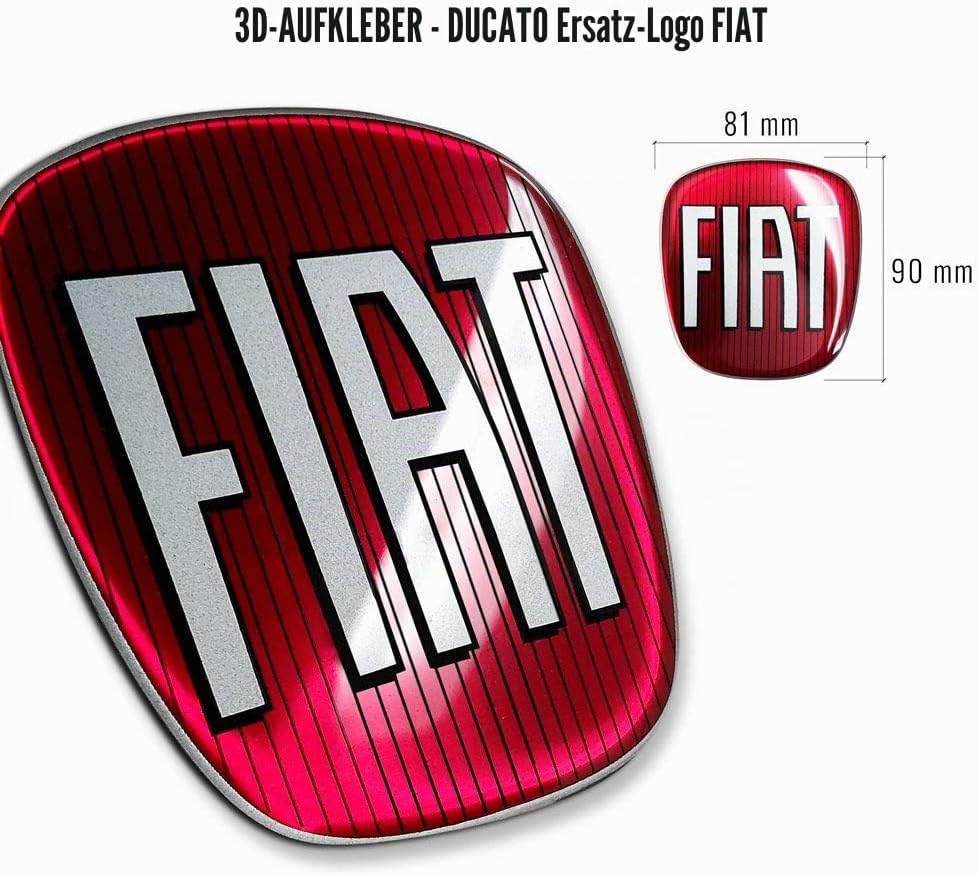 Fiat AMS 32018 Aufkleber Professional 3D Ersatzteil Logo vorne + hinten für Ducato, dunkelgrau