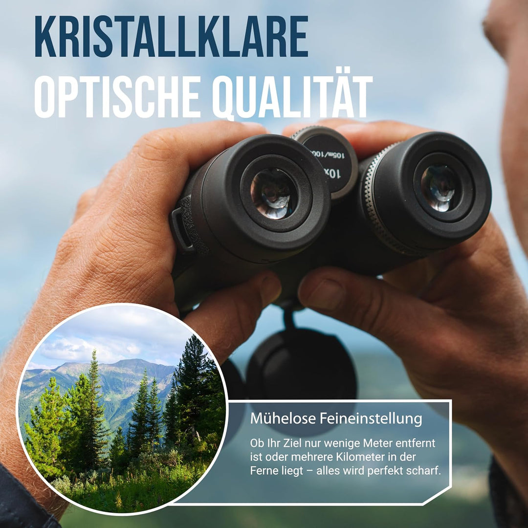 ZIRBITZ® HD Fernglas - Kompaktes und Leistungsstarkes Fernglas für Wandern, Vogelbeobachtung und Rei