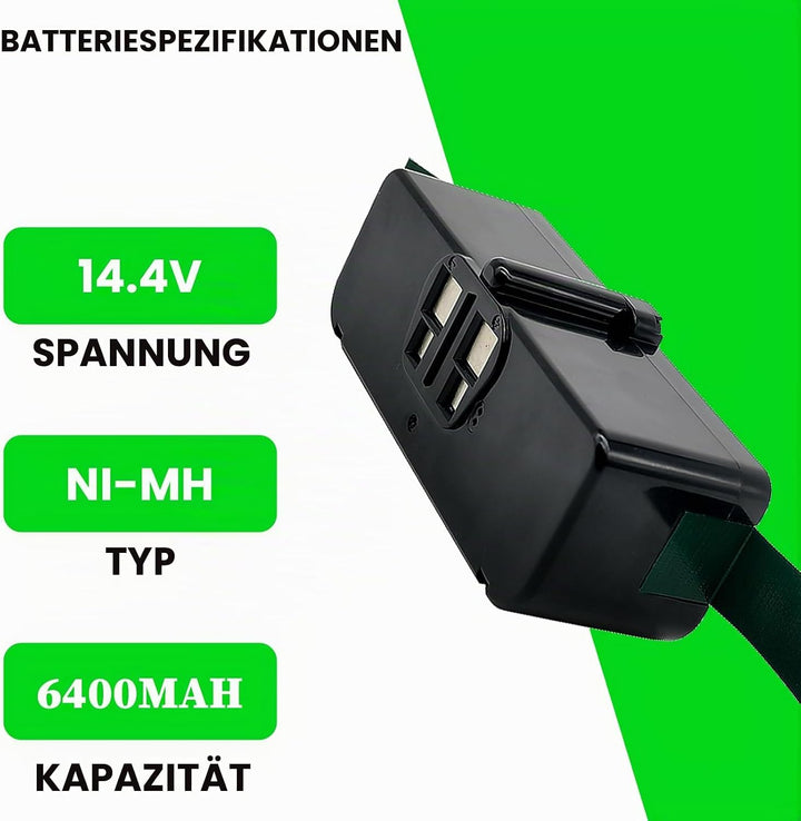 6400mAh Ersatzakku für iRobot Roomba Li-Ion Akku14.4V 6400Ah Akku für Roomba 500 600 700 800 Serie E