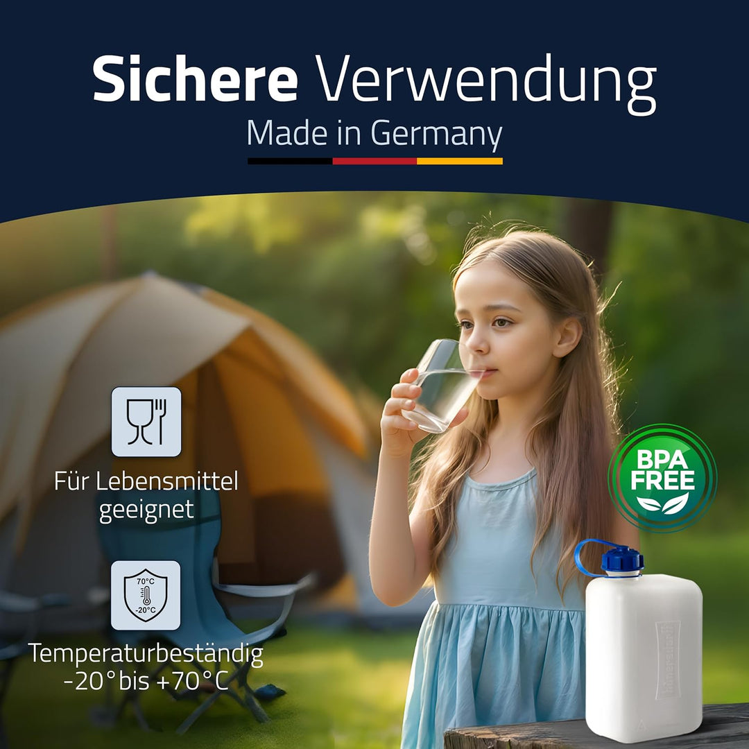 hünersdorff Wasserkanister ECO mit unverlierbarer Deckelverschraubung, 2 L, 810250 2 Liter Kein Zube