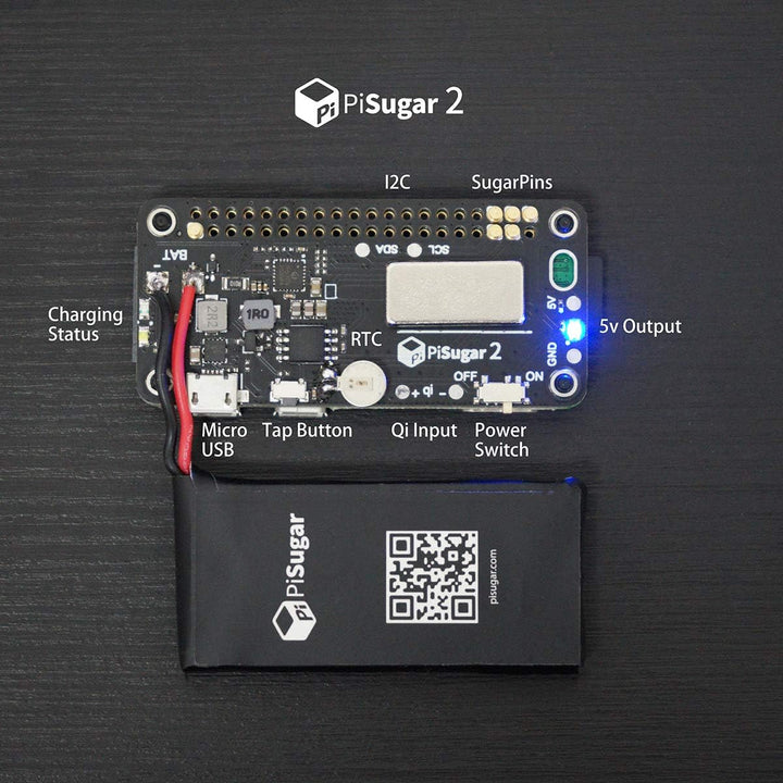 Pisugar 2 Portable 1200 mAh UPS Lithium Battery Power Module for Raspberry Pi-Zero W/WH Model Access