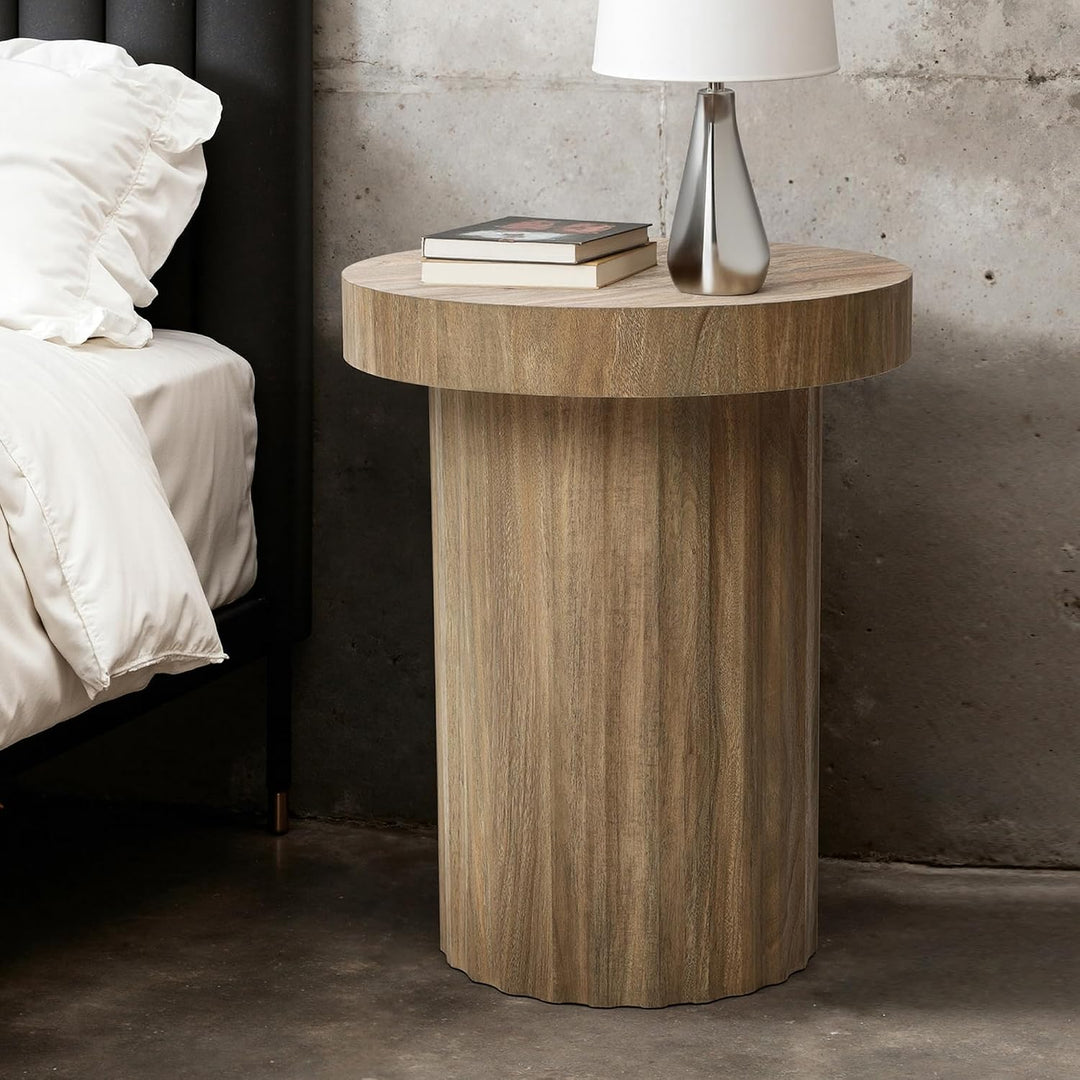 Hometopia Beistelltisch Rund Holz Ø40 cm, Kleiner Sofatisch Stabil, Moderner Couchtisch im Skandinav