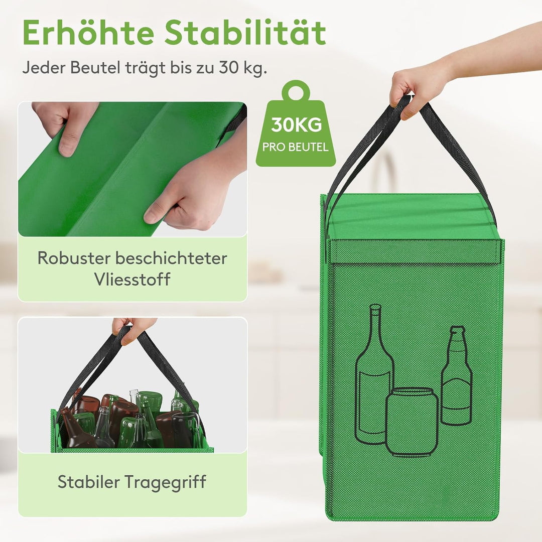 Lifewit Mülltrennsystem mit Deckel für Küche, Altpapier sammelbehälter und Pfandflaschen sammelbehäl
