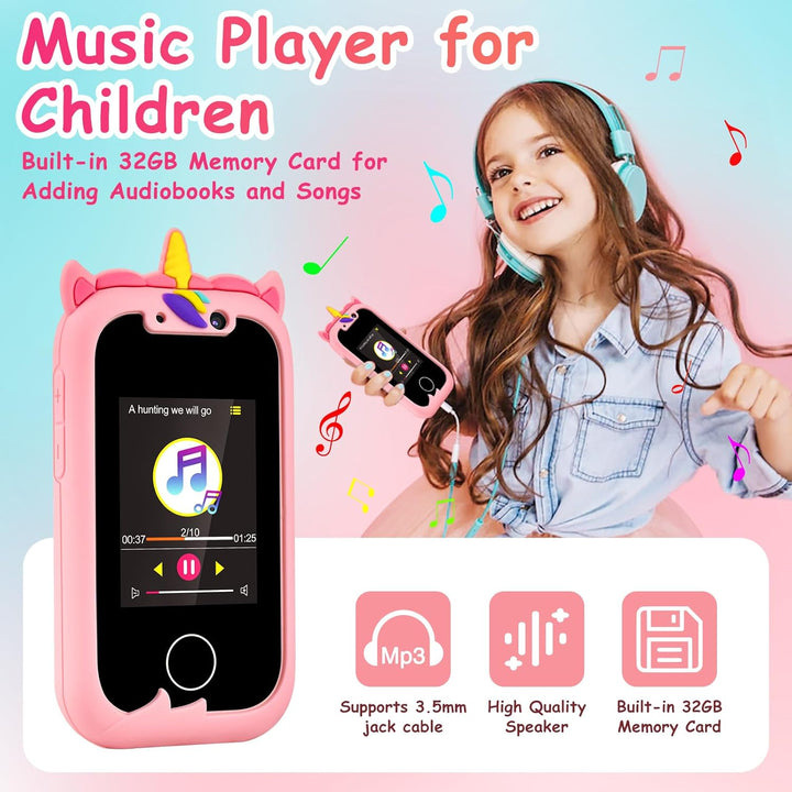 htbakoi Kinder Handy Kinderhandy Smartphone Spielzeug Spielhandy Kindertelefon Kinder Telefon Spielz