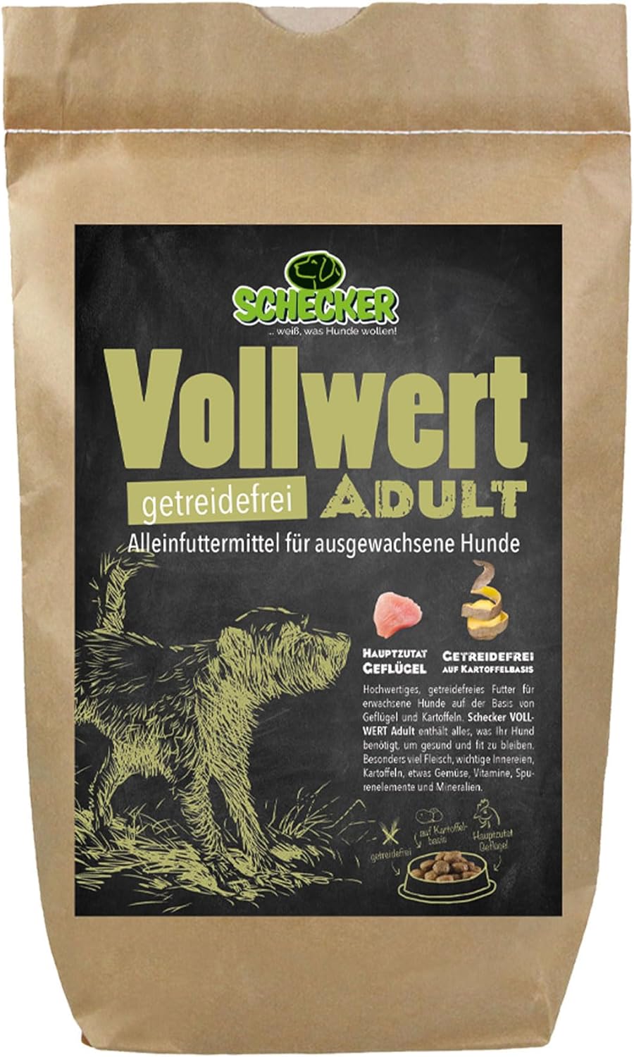 Schecker Trockenfutter - VOLLWERT Adult - getreidefreies Hundfutter - hochwertig - für empfindliche