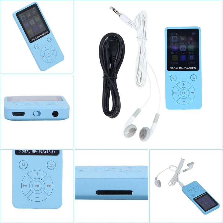 MP3-Player/MP4-Player 64GB Bluetooth 5.0 HiFi MP3 Musik-Player, 1,8-Zoll-LCD-Bildschirm mit Lautspre