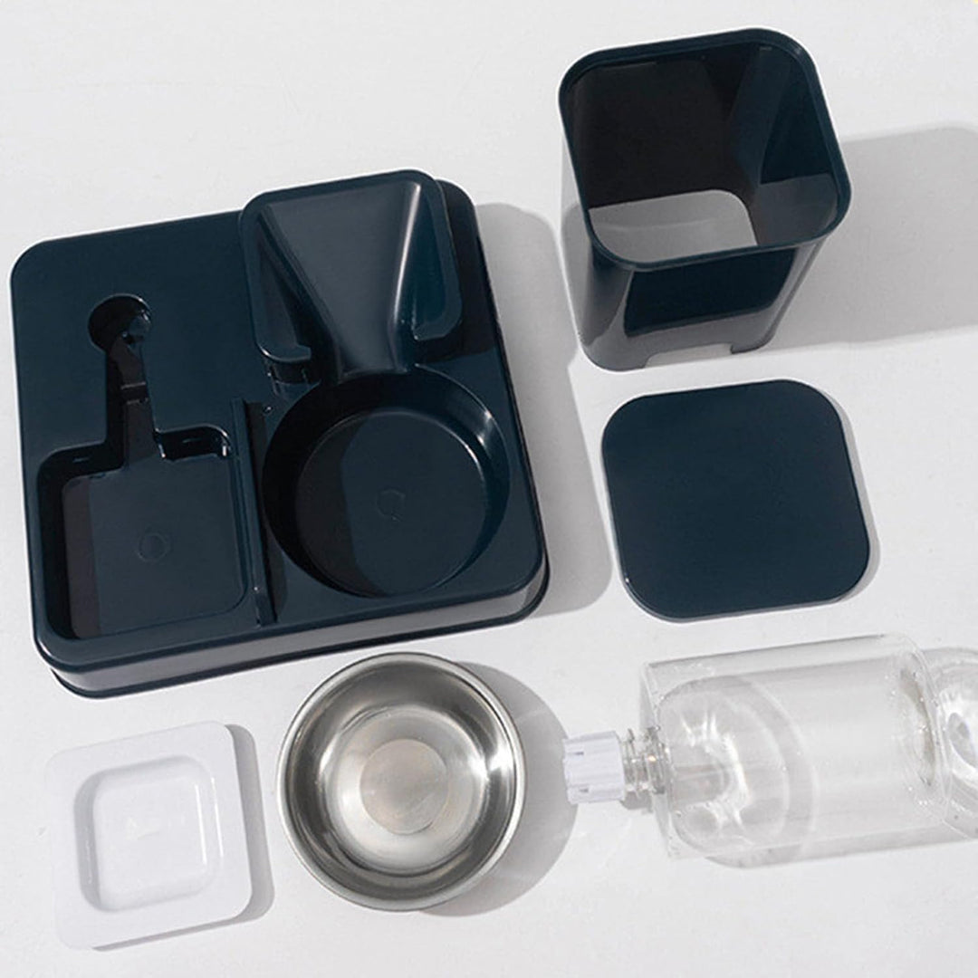 2-in-1 Automatischer Futterspender für Haustiere, Katzen- und Hundefutterspender und Wasserspender,