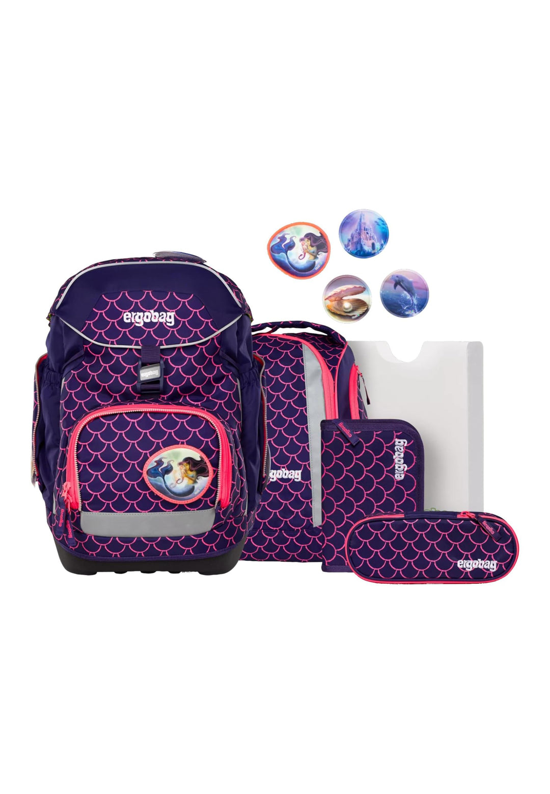 ergobag Pack Set ergonomischer Schulrucksack flexibel 6-teilig Set 1. Klasse Grundschule für Mädchen