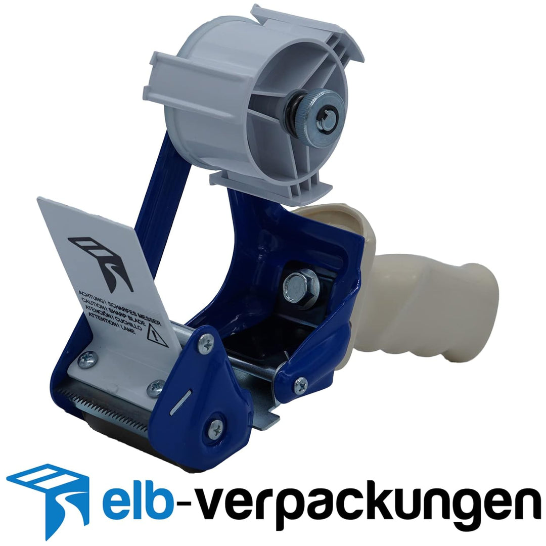 10 Stück - Handabroller - Profi-Ausführung - Version : STD - blau/blue - 50 mm - Klebebandabroller M