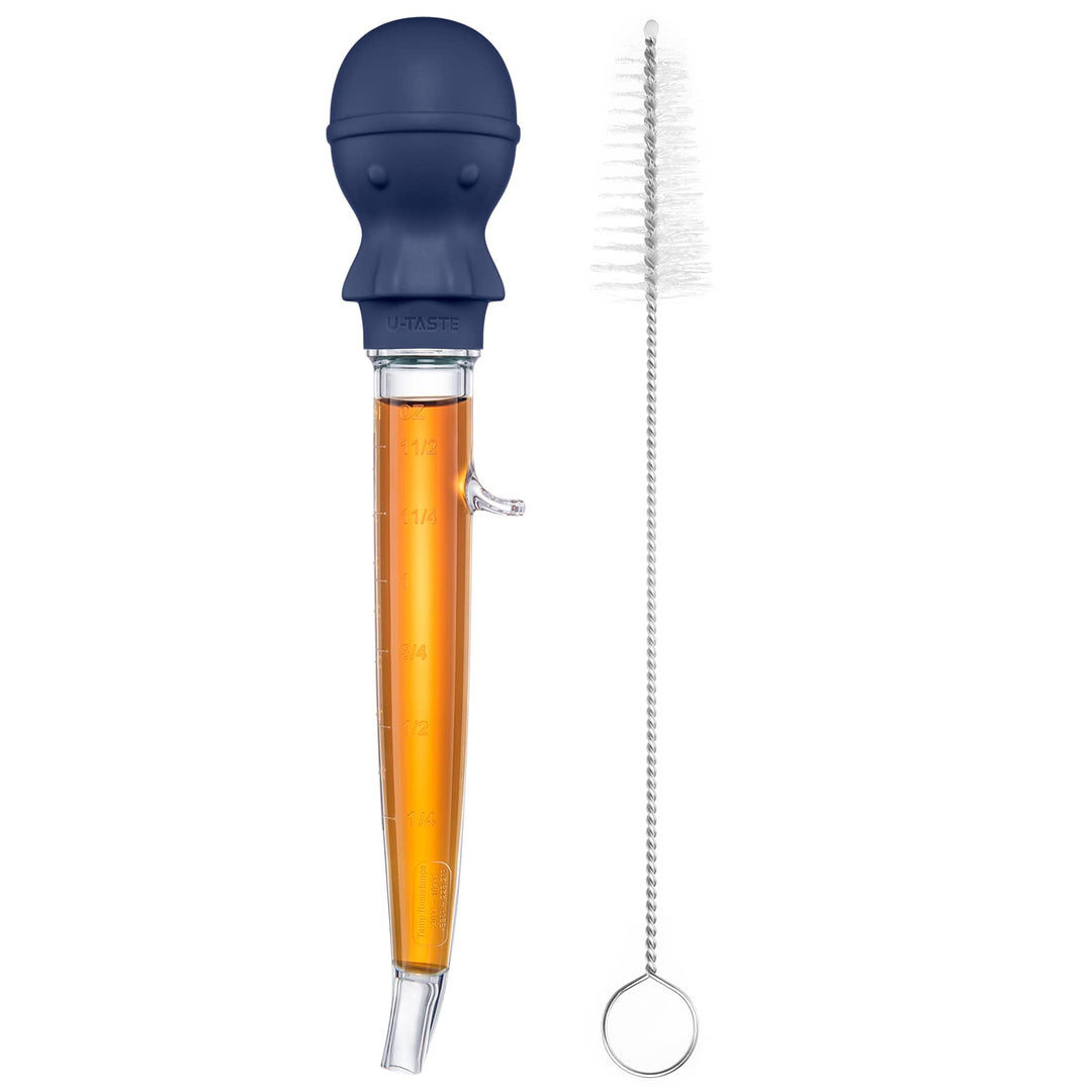 U-Taste 109℃ Hitzebeständige Grosse Abgewinkelte Bratenspritze Tritan Putenfleisch-Fettpipette mit S