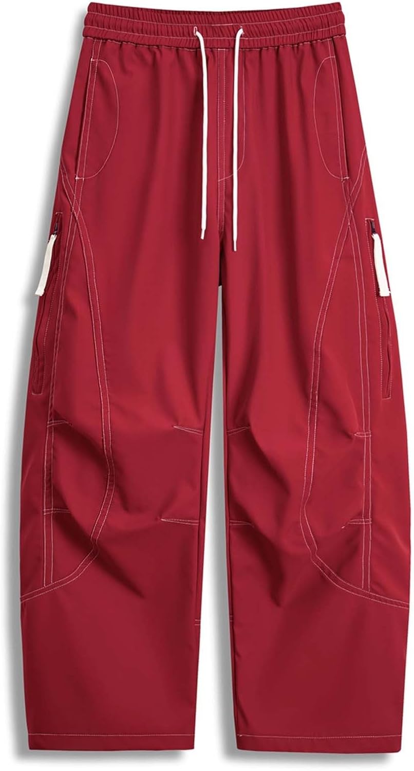 Regenhose Herren wasserdichte Fahrradhose Leichte Winddichte Outdoorhose Elastisch Taille Wanderhose